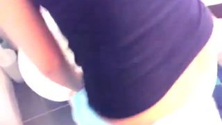 Nice girl shitting in toilet