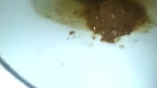 A lot of poop from her ass