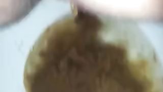 A lot of poop from her ass