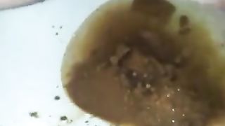 A lot of poop from her ass