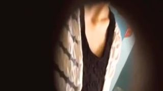 Japanese babe using a public bathroom