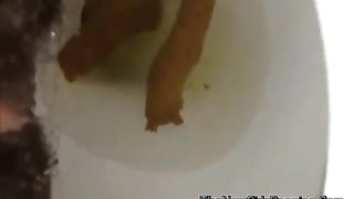 Three long turds from tight ass