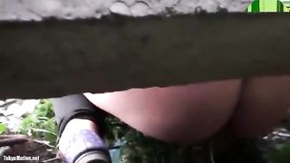 Russian woman caught shitting in public