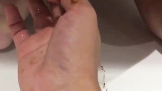 Tomatos in wife's butthole