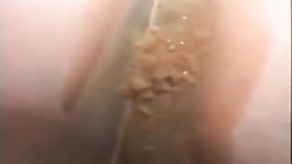 Creamy shit in white pantyhose