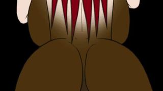 Animation of redhead babe shitting