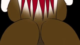 Animation of redhead babe shitting