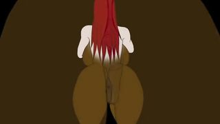 Animation of redhead babe shitting