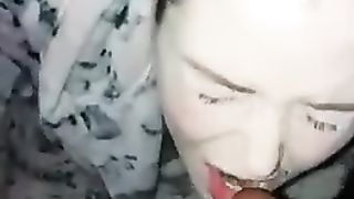 Peeing in her opened mouth