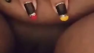 Fat black girl shitting in toilet