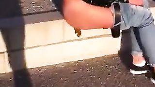 Caught a sexy teen pooping in public