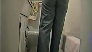 Tanned girl shitting in toilet