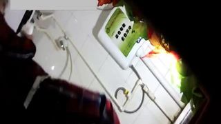 Hairy young girl shitting