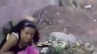 Caught a slut pooping in the yard