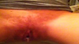 Close up of sexy babe shitting