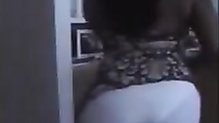 Black girl pooping in white pants