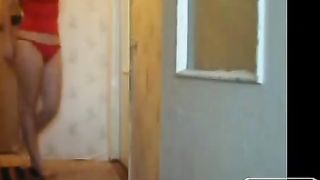 Masked girl serves a turd on a plate