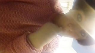 Tasting her own shit