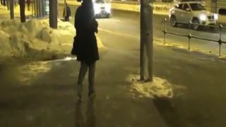 Masturbating with poop in public bathroom