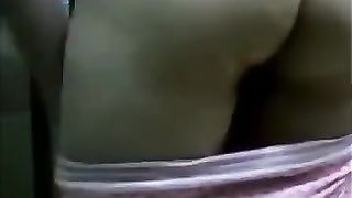 She's pooping on bathroom floor