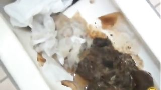 Two girls can't flush a toilet