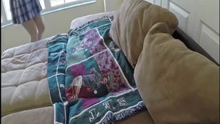 Brunette schoolgirl shitting in white panties