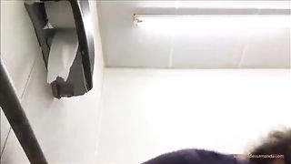 Pierced girl shitting