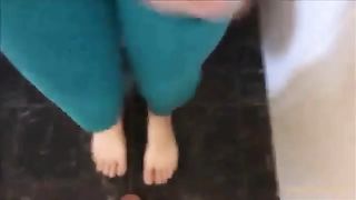 Pierced girl shitting