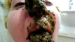 Fresh shit on her face