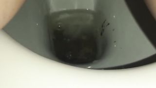 Hairy babe pooping in toilet