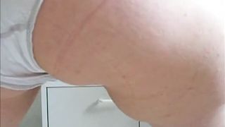 Close up panty pooping