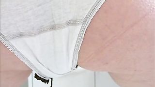 Close up panty pooping