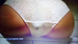 Slaps her ass during panty poop
