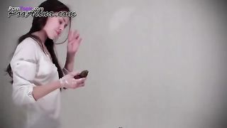 Petite girl having fun while feeding male slave