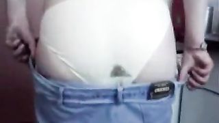 Shitting in blue jeans