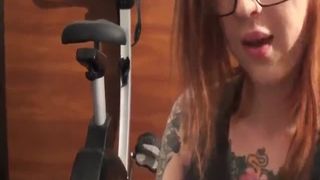 Redhead girl shitting in her jeans