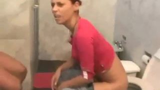 Three girls pooping by turn