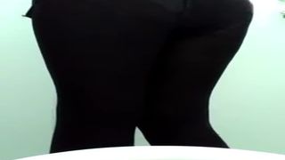 Girl with hairy ass pooping