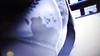 Spying on a girl that's pooping in panties