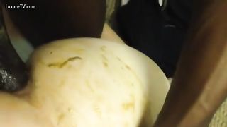 Interracial shitty anal sex
