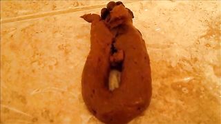 She's impressed with the size of that turd