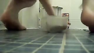 BBW babe eating her own shit