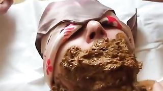 Forced slave to eat poop