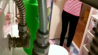 Spying on cousin shitting