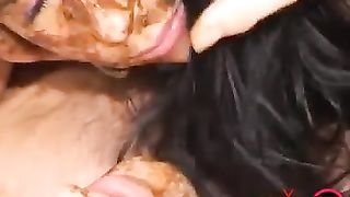 Amateur couple fucking hard with poop