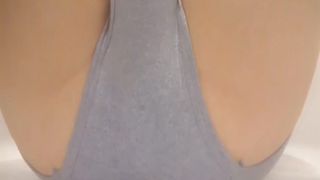 Shitting in grey panties