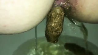 Beauty shitting in close up