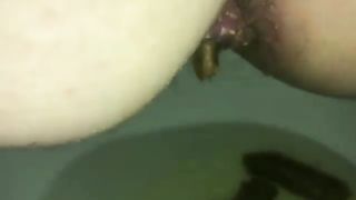 Beauty shitting in close up