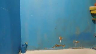 Blonde babe licking her own shit