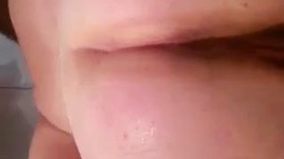 Chubby wife shitting in bathtub